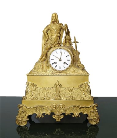 Orologio francese in metallo dorato, France, 19th century