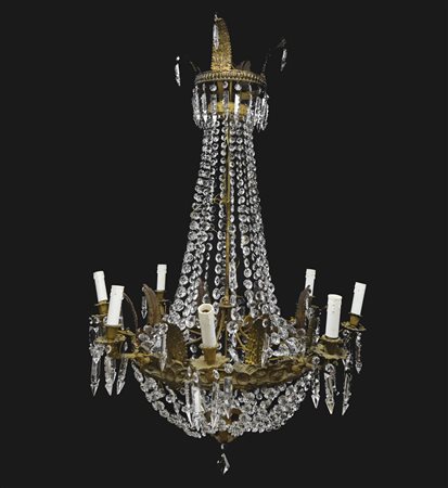 Lampadario otto luci, nineteenth century