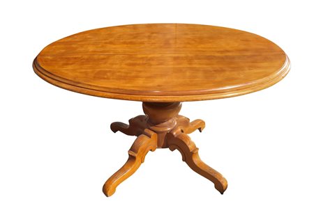 Tavolo ovale in legno di noce chiara, 20th century