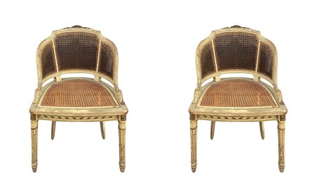 Coppia poltroncine laccate, Nineteenth century