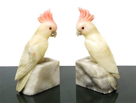 Fermalibri in alabastro policromi, Late 19th century