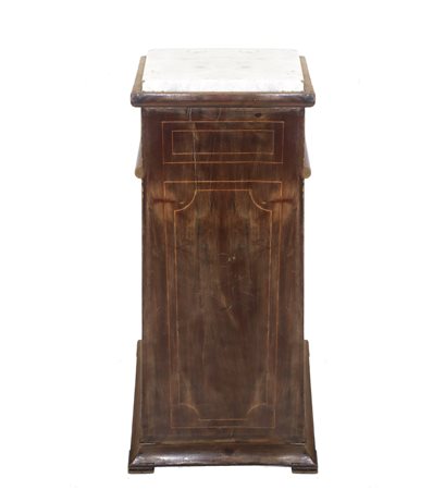 Comodino da centro tronco piramidale in legno di noce, Sicily 19th century