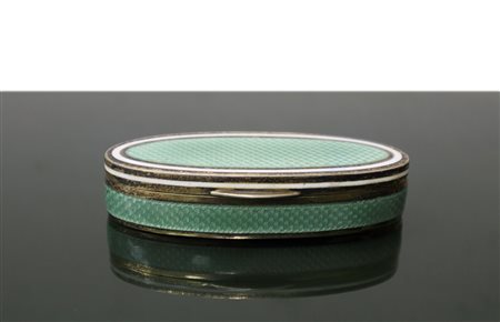 Scatolina verde in argento, Art Decò, early 20th century