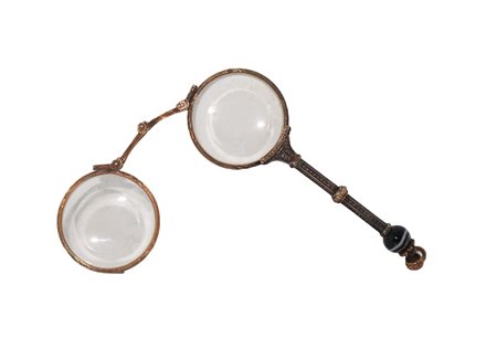 Lorgnette da donna in metallo brunito, Early 20th Century