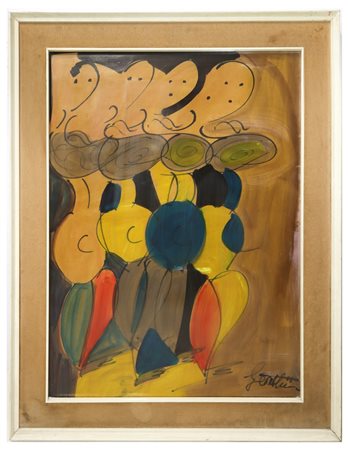 Aldo Gentilini (Genova 7 febbraio 1911-Volpeglino 10 agosto 1982)  - Composizione astratta