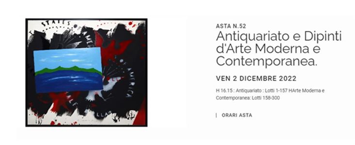 N.52 Antiquariato e Dipinti d'Arte Moderna e Contemporanea