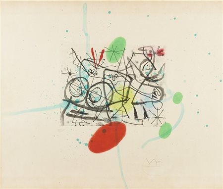 Joan Miró "Préparatifs d'oiseaux III" 1963
acquatinta a colori su carta Rives
cm
