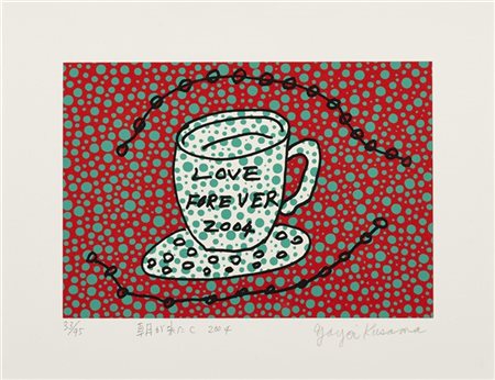 Yayoi Kusama "Morning Is Here - C" 2004
serigrafia a colori
cm 16x23
Firmata in