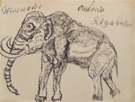 Antonio Ligabue "Senza titolo" 1952 - 1962
matita e carboncino su carta
cm 24x35