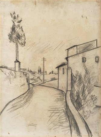 Ottone Rosai "Strada con case" (1931)
matita su carta intelata
cm 50,5x37,6

Pro