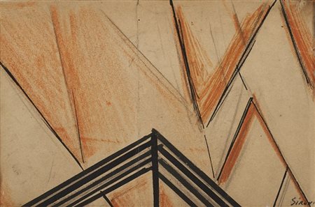 Mario Sironi "Composizione futurista" 1915 ca.
tempera e tecnica mista su carta