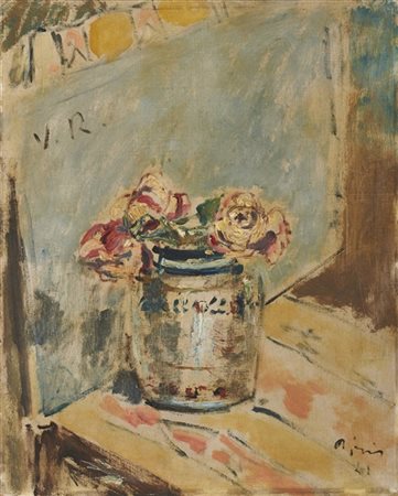 Filippo De Pisis "Rose" 1941
olio su cartone telato
cm 49,5x39,8
Firmato e datat
