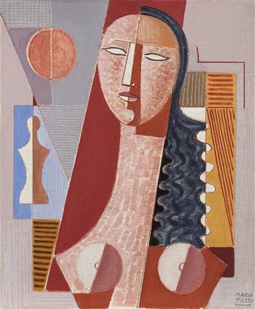 Mario Tozzi "Figura con capelli lunghi" 1977
olio su tela
cm 55x46,5
Firmato in