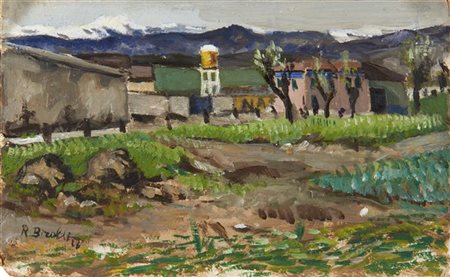Renato Birolli "Paesaggio" 1928
olio su cartone
cm 18,5x29,5
Firmato e datato 28