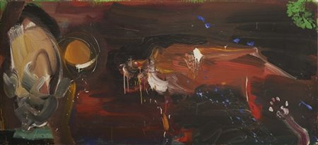 Siegfried Anzinger "Senza titolo" 1983
olio su tela
cm 115x250
Firmato e datato