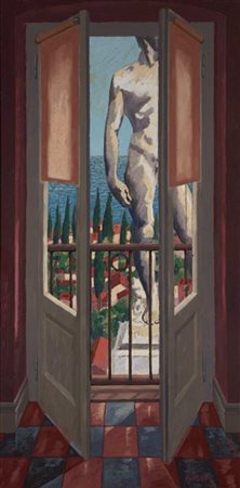 Hermann Albert "Senza titolo" 1987
olio e tempera su tela
cm 250x123
Firmato in