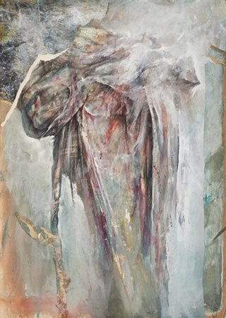 Velasco Vitali "Sudario" 1985
tecnica mista e collage di carte su tela
cm 100x72