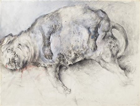 Velasco Vitali "Cane" 1984
tecnica mista su carta
cm 45x60
Firmato in basso al c