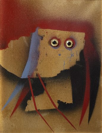 Roberto Crippa "Uccello esotico" 1971
collage e tecnica mista su tela
cm 35,5x27