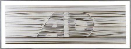 Umberto Mariani "Alfabeto Afono: AD" 1981
acrilico su tela
cm 60x185
Firmato, ti