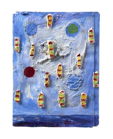 Nicola De Maria "Sonno nel paesaggio senza confine del mare" 1994-95
olio e tecn