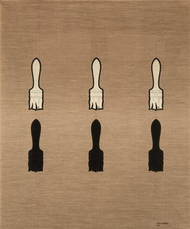 Tino Stefanoni "I pennelli 136B" 1974
tecnica mista su tela
cm 95x80
Firmato in