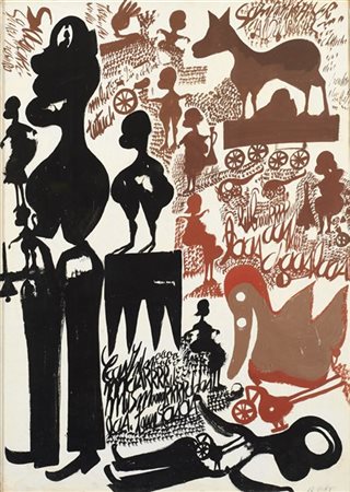 Carlo Zinelli "Senza titolo" 1968
tempera su carta (recto e verso)
cm 70x50
Data