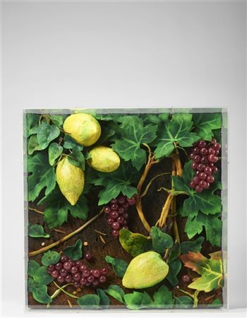Piero Gilardi "Cedri e uva" 2003
poliuretano espanso
cm 56x56x20
Firmato, titola