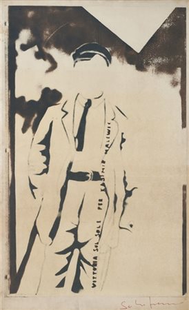 Mario Schifano "Vittoria sul sole per Kasimir Malevic" 1971/72
serigrafia su car