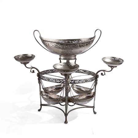 Epergne in argento, Londra 1784