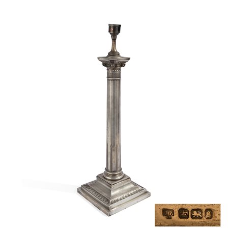 Modello di lampada a colonna in argento, Londra inizi del XX secolo