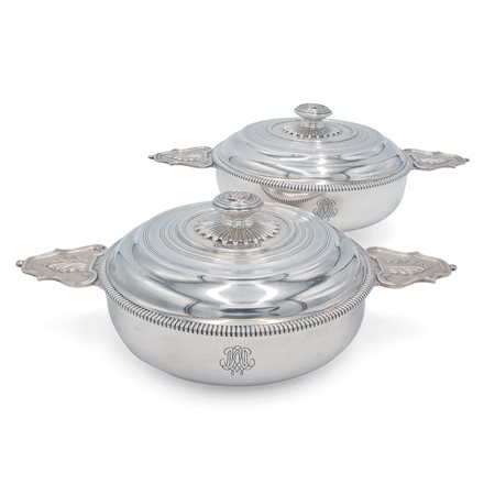 Coppia di equelle in argento, Francia XIX secolo