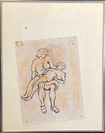 Giovanni Testori "Senza titolo" 1942
tecnica mista su carta
cm 32,5x24,5
firmata