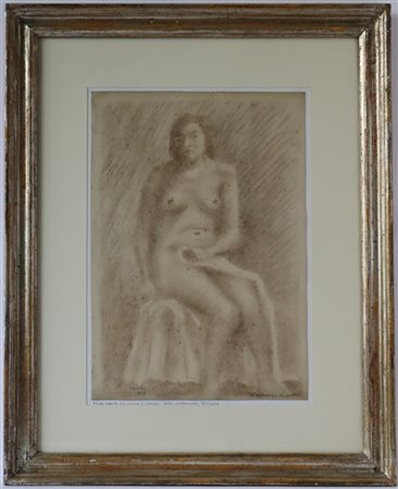 Gabriele Mucchi "Nuda seduta con panno in grembo" 1939
carboncino su carta
cm 35