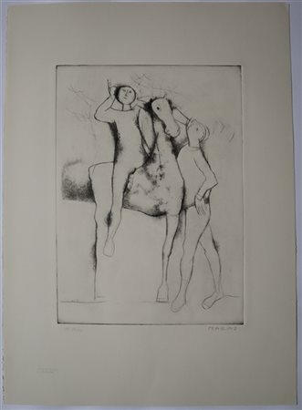 Marino Marini "Apparizione" 1968
puntasecca
(lastra cm 44,2x31; foglio cm 70x50)