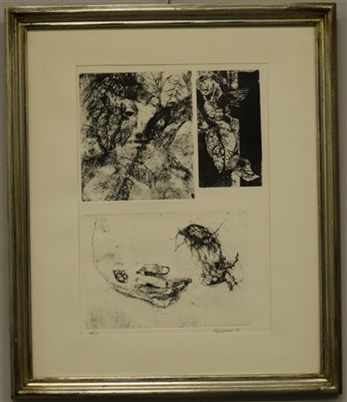 Renzo Vespignani "Senza titolo" 1965
acquaforte
foglio visibile cm 46x32 
firmat