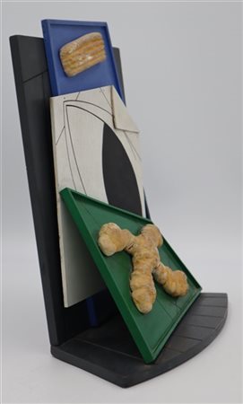 Lucio del Pezzo "Omaggio a De Chirico" 1963
multiplo in legno e gesso dipinto
cm