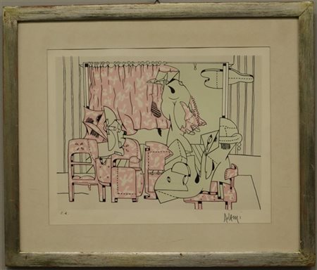 Valerio Adami "Senza titolo" 
litografia - prova d'artista
cm 34,5x43,5
firmata