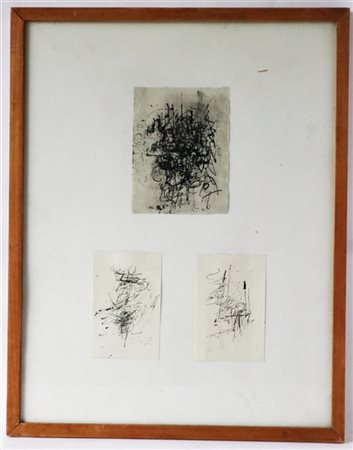 Ugo Recchi Lotto composto da cinque cornici contenenti nove schizzi su carta di