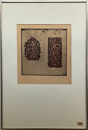 Mark Tobey "Senza titolo" 1972
acquaforte a colori
Lastra cm 27,5x27
Firmata, da