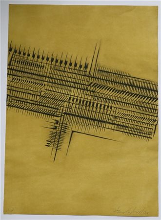 Arnaldo Pomodoro "Studio" 1985
calcografia a rilievo
cm 69x50
Firmata e numerata