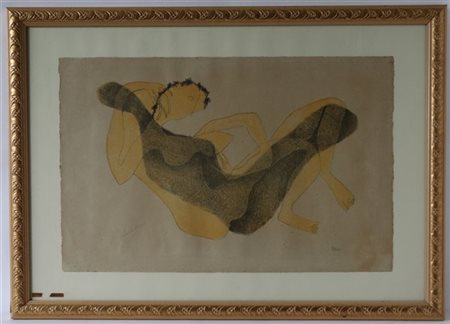 Henri Laurens "Femme Allongée au bras leve" 1950
litografia a colori
cm 38x56,5