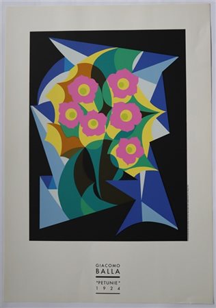 Giacomo Balla "Petunie" 
serigrafia a colori
cm 100x70
Stampata da SERI-ARTE, Be