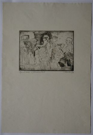 Firma indecifrata "Studienblatt" acquaforte - prova
(lastra cm 14,6x20; foglio