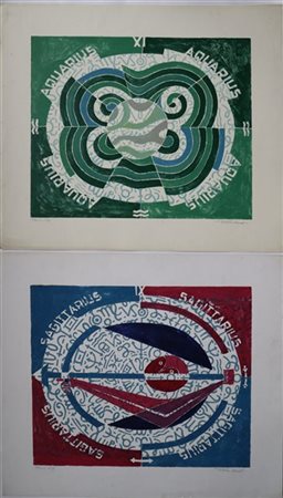 Pietro Zuffi "Segni zodiacali" 
nove serigrafie a colori
cm 69x81 cad
Tutte firm