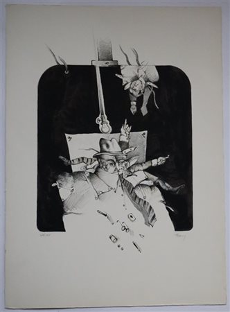 Angelo Foong "Personaggio" 1982
litografia
cm 70x50,5
Firmata e numerata 70/100