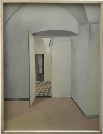 Firma indecifrata "Senza titolo" 1976, tecnica mista su tela
cm 79x59
firmato e