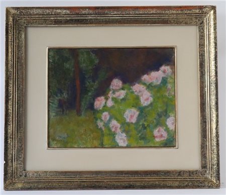 Enzo Morelli "Giardino" 1965
olio su tavola
cm 22x28
firmato in basso a sinistra