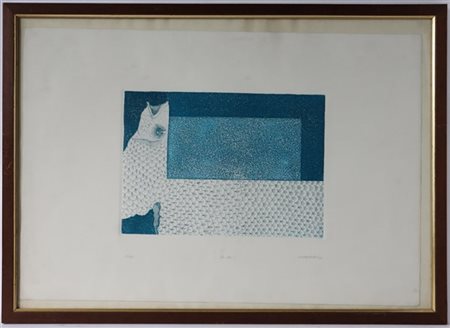 Enzo Margonari "In su" 1972
acquaforte a colori
(lastra cm 24x34; foglio cm 45,5