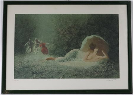 Ludimil Siskov "Il ritorno di Casanova" 
serigrafia a colori
cm 48,5x69
firmata